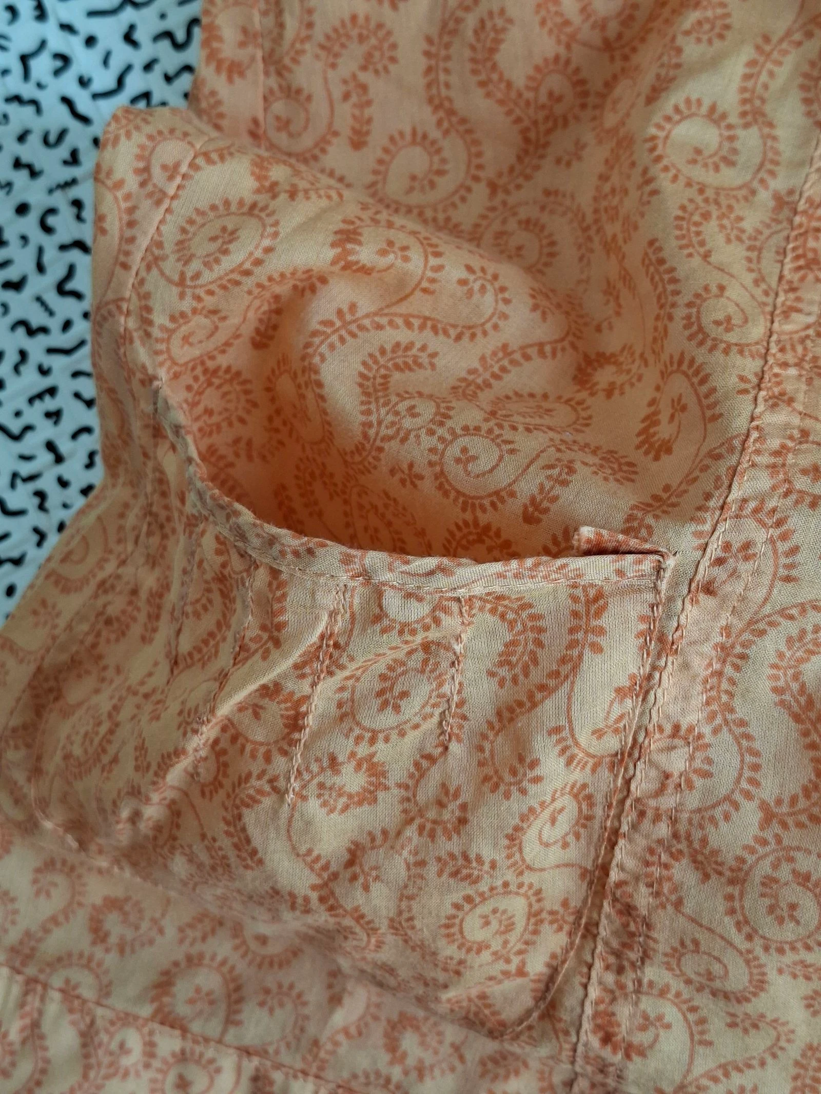 Tank top MISS Captain T38 naranja con estampado bohemio para atar – photo 8
